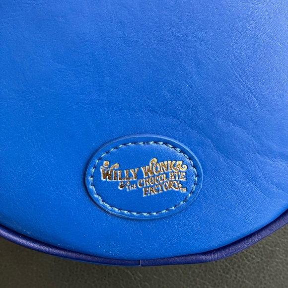 NEW Willy Wonka Violet Blueberry Round Purse With Gold Chainlink Skinny Strap - Picture 4 of 7